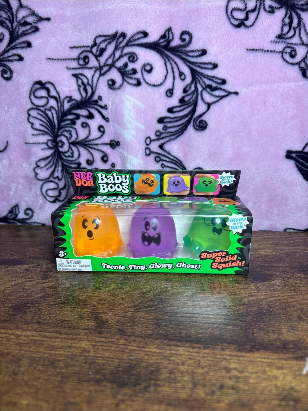 Baby Boos Glow Ghost Squish Pack - Orange, Purple & Green
